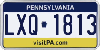 PA license plate LXQ1813