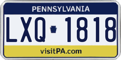 PA license plate LXQ1818