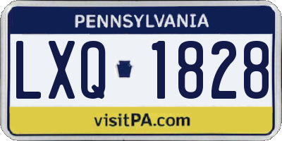 PA license plate LXQ1828
