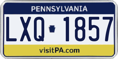 PA license plate LXQ1857