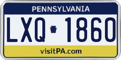 PA license plate LXQ1860