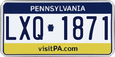 PA license plate LXQ1871