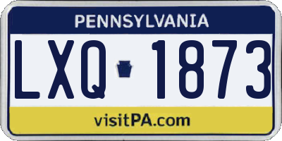 PA license plate LXQ1873