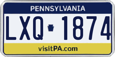 PA license plate LXQ1874