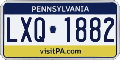 PA license plate LXQ1882