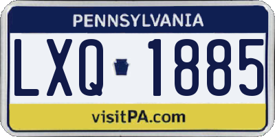 PA license plate LXQ1885