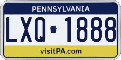 PA license plate LXQ1888