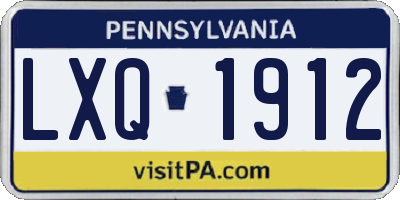 PA license plate LXQ1912