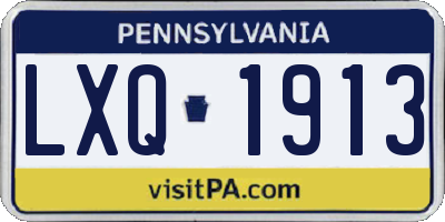 PA license plate LXQ1913