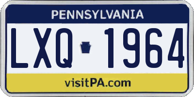 PA license plate LXQ1964
