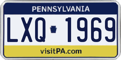 PA license plate LXQ1969
