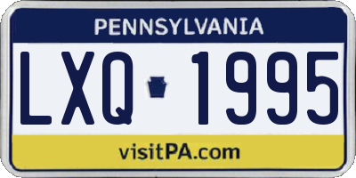 PA license plate LXQ1995