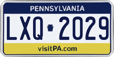 PA license plate LXQ2029