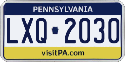 PA license plate LXQ2030