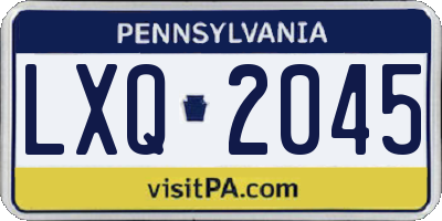 PA license plate LXQ2045