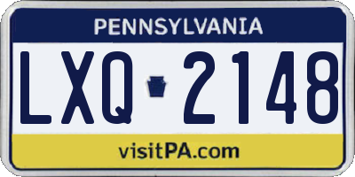 PA license plate LXQ2148