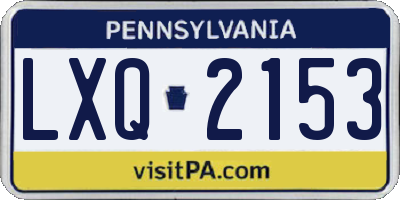 PA license plate LXQ2153