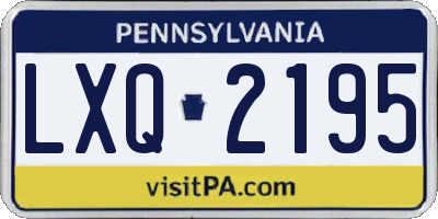 PA license plate LXQ2195