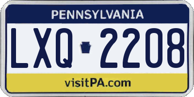 PA license plate LXQ2208