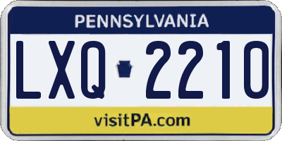 PA license plate LXQ2210