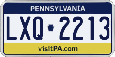 PA license plate LXQ2213
