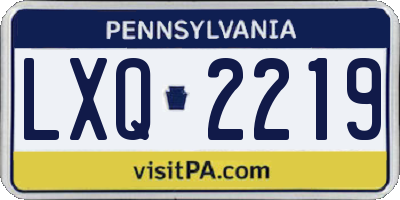 PA license plate LXQ2219