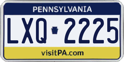 PA license plate LXQ2225