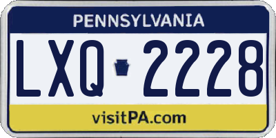 PA license plate LXQ2228