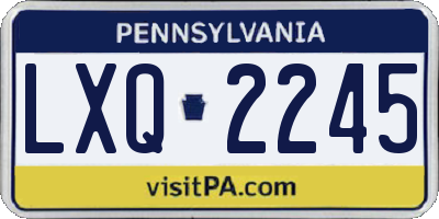 PA license plate LXQ2245