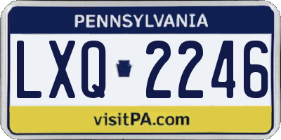 PA license plate LXQ2246