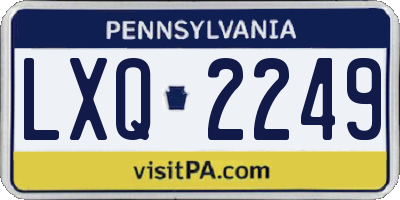 PA license plate LXQ2249