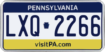 PA license plate LXQ2266