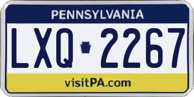PA license plate LXQ2267