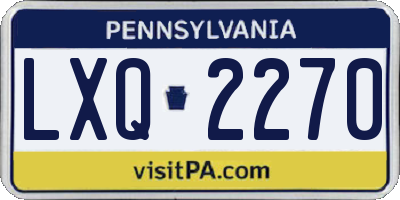 PA license plate LXQ2270