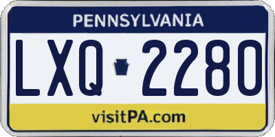 PA license plate LXQ2280