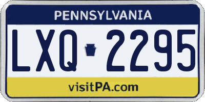 PA license plate LXQ2295