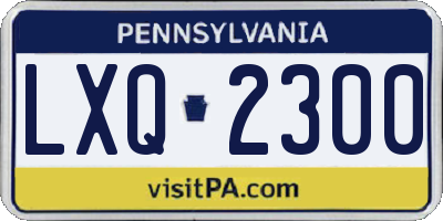 PA license plate LXQ2300