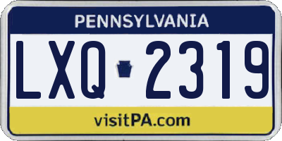 PA license plate LXQ2319