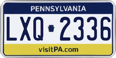 PA license plate LXQ2336