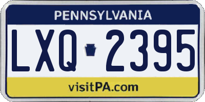 PA license plate LXQ2395