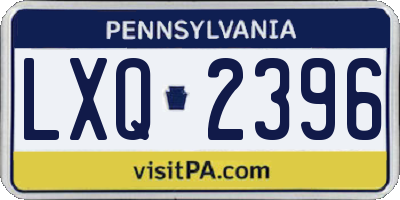 PA license plate LXQ2396