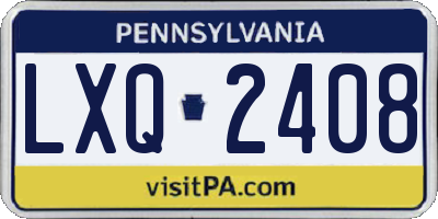 PA license plate LXQ2408