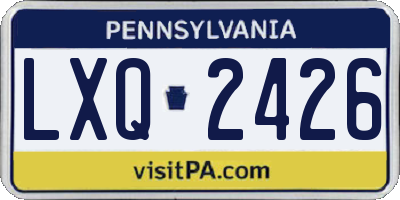 PA license plate LXQ2426