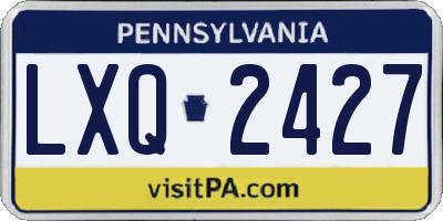 PA license plate LXQ2427