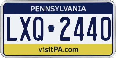 PA license plate LXQ2440