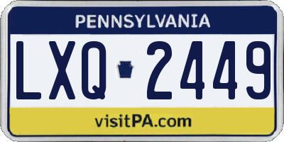 PA license plate LXQ2449