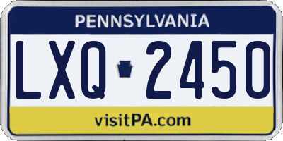 PA license plate LXQ2450
