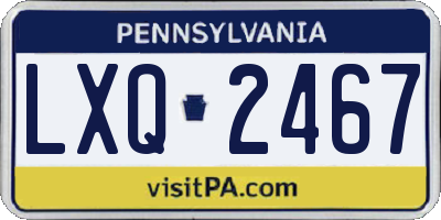 PA license plate LXQ2467
