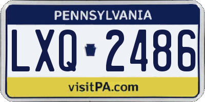 PA license plate LXQ2486