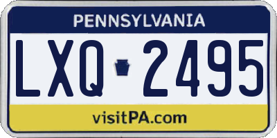 PA license plate LXQ2495